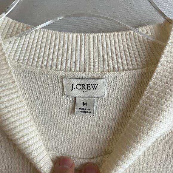 J Crew Women Puff-Sleeve Valentine Red Heart Sweater M Preppy Twee Academia - Picture 2 of 7